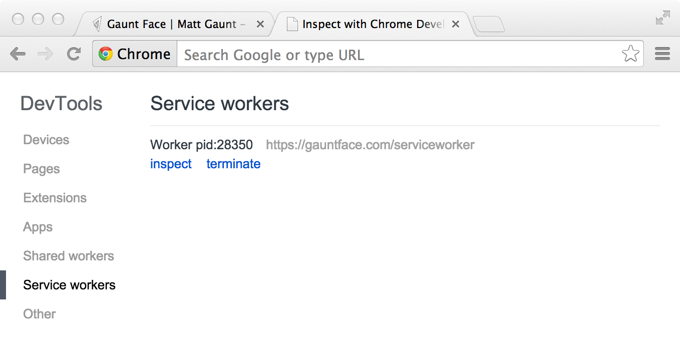 chorme inspect-Service Worker