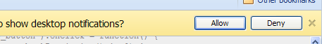 The notifications permission infobar in Google Chrome
