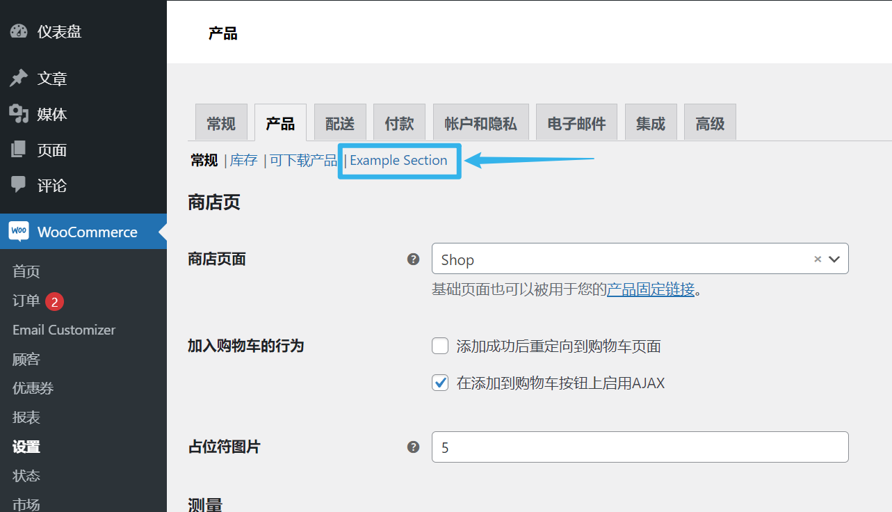 WooCommerce设置 - 自定义选项卡和字段