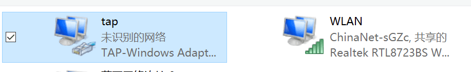 Tap 网卡显示未识别的网络
