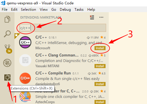 安装 c/c++ 插件