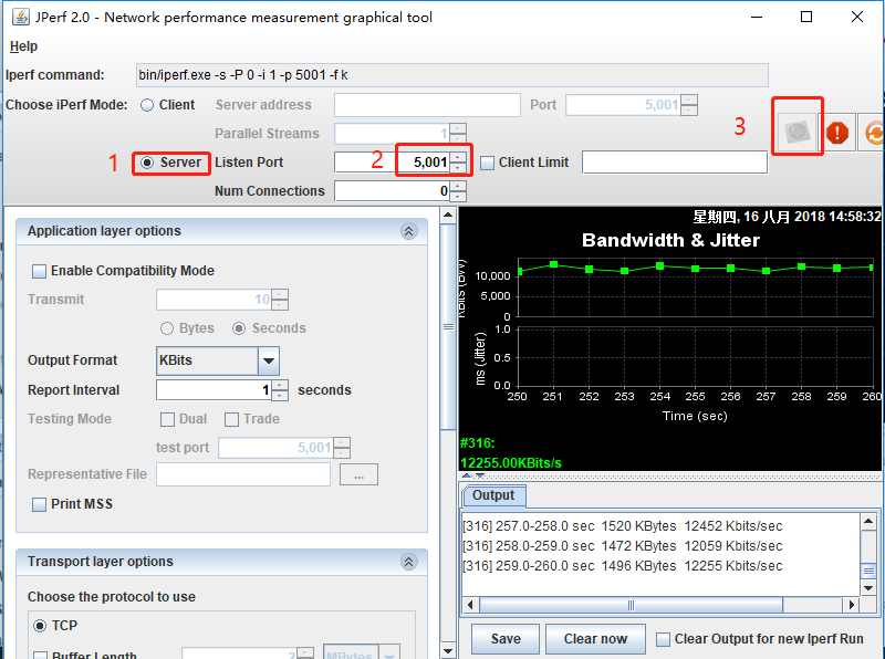 iperf  client