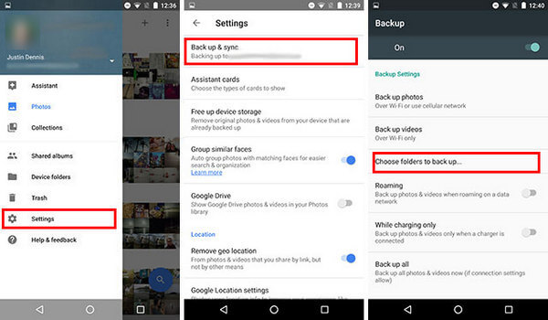 Android上的Google Photos Backup