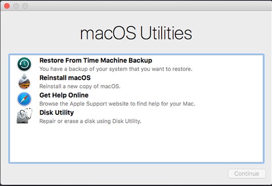 从Time Machine还原Mac