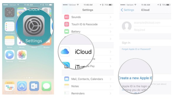 使用iCloud创建新的Apple ID