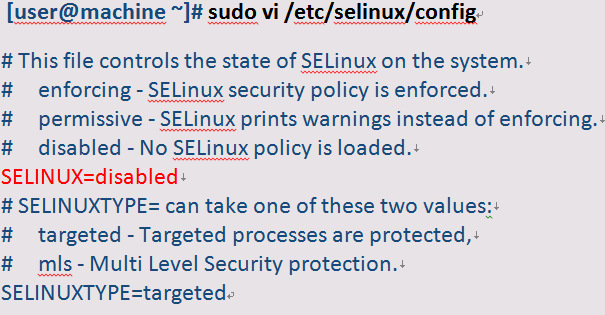 禁用 Selinux