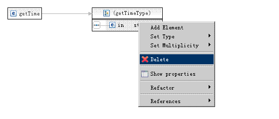 Inline Schema of myServices.wsdl 窗口