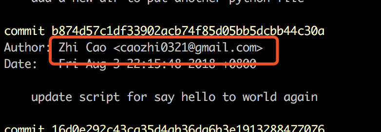 图 14. 查看 commit 的 user 信息