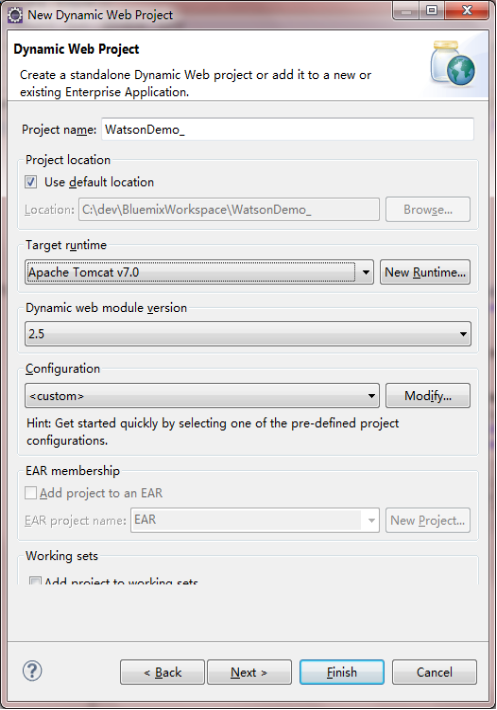 eclipse 中构建 Dynamic Web Project
