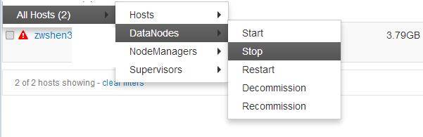 图 13. 关闭所有的 DataNode 模块