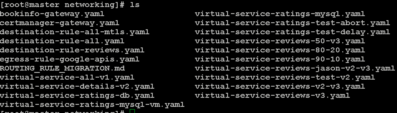 virtualservice 配置文件列表