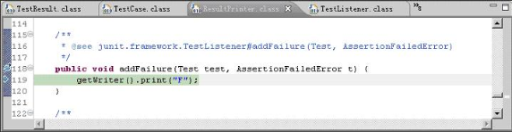 图 23. ResultPrinter 的 addFailure 函数代码