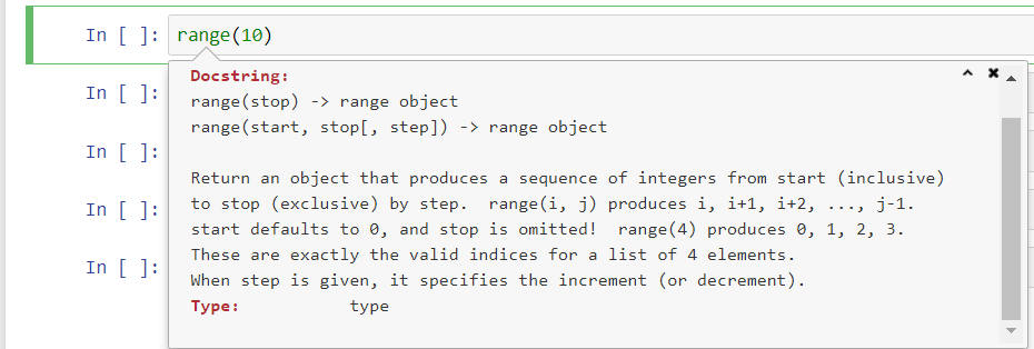 Looking up code documentation in a notebook