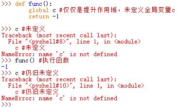 global|nonlocal不是定义