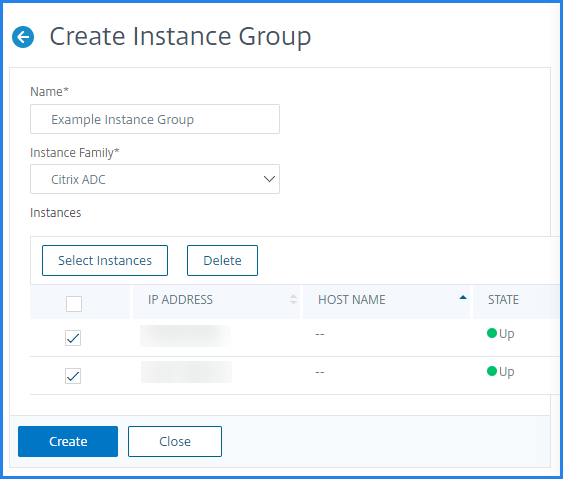 Create instance groups