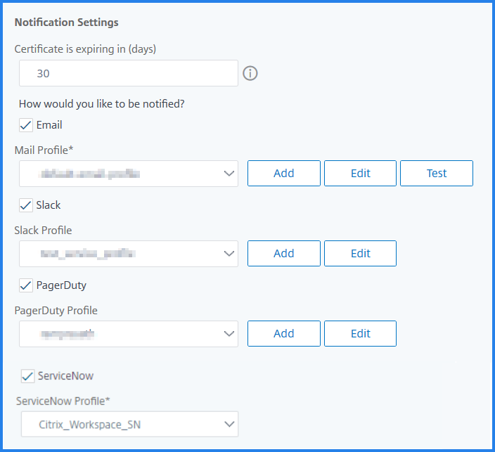 Notifications for SSL certificate expiry