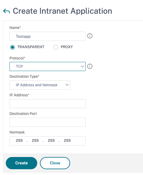 create an intranet application