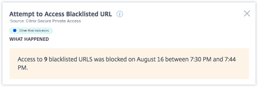 Secure Private Access Attempt to access a blacklisted URL what happened