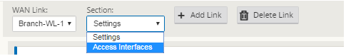 WAN link access interface