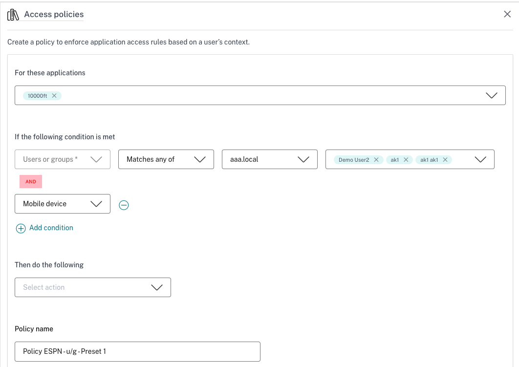 Adaptive access policy based on device