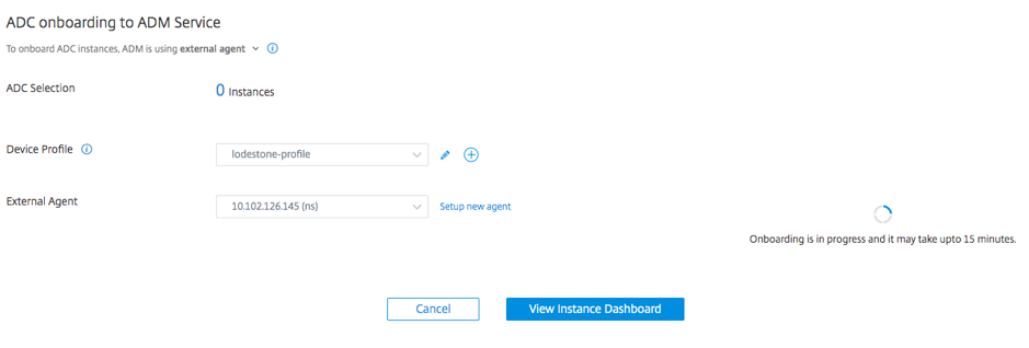 View instance dashboard