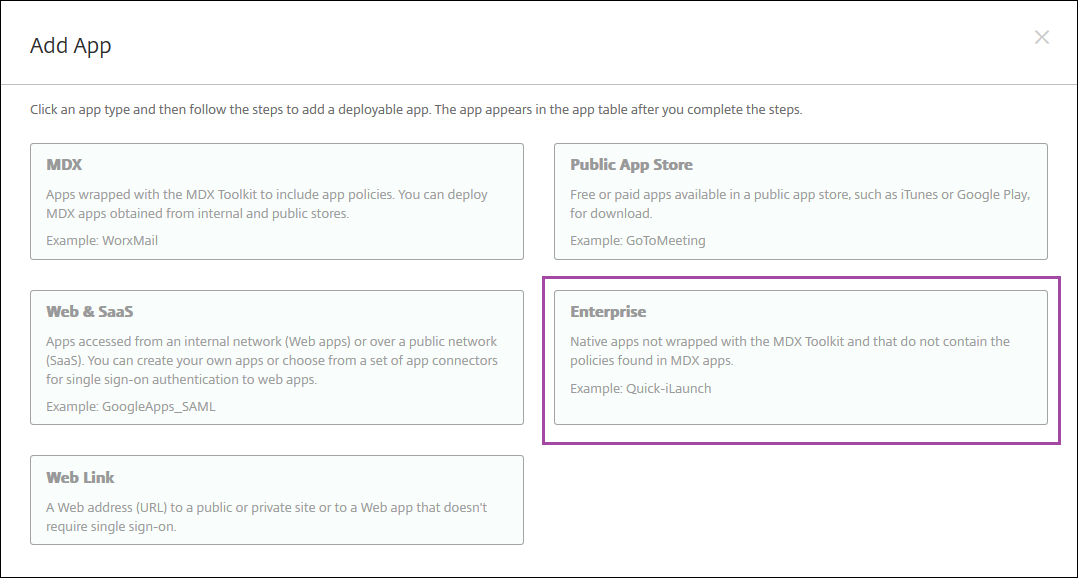 Image of add enterprise apps