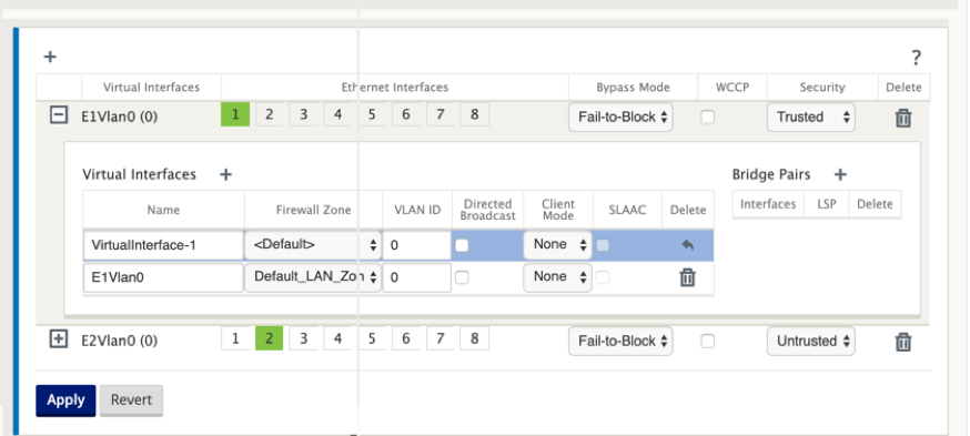 Add virtual interface firewall zone