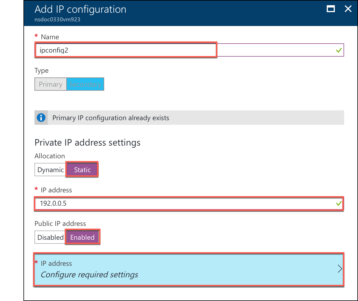 Add IP config