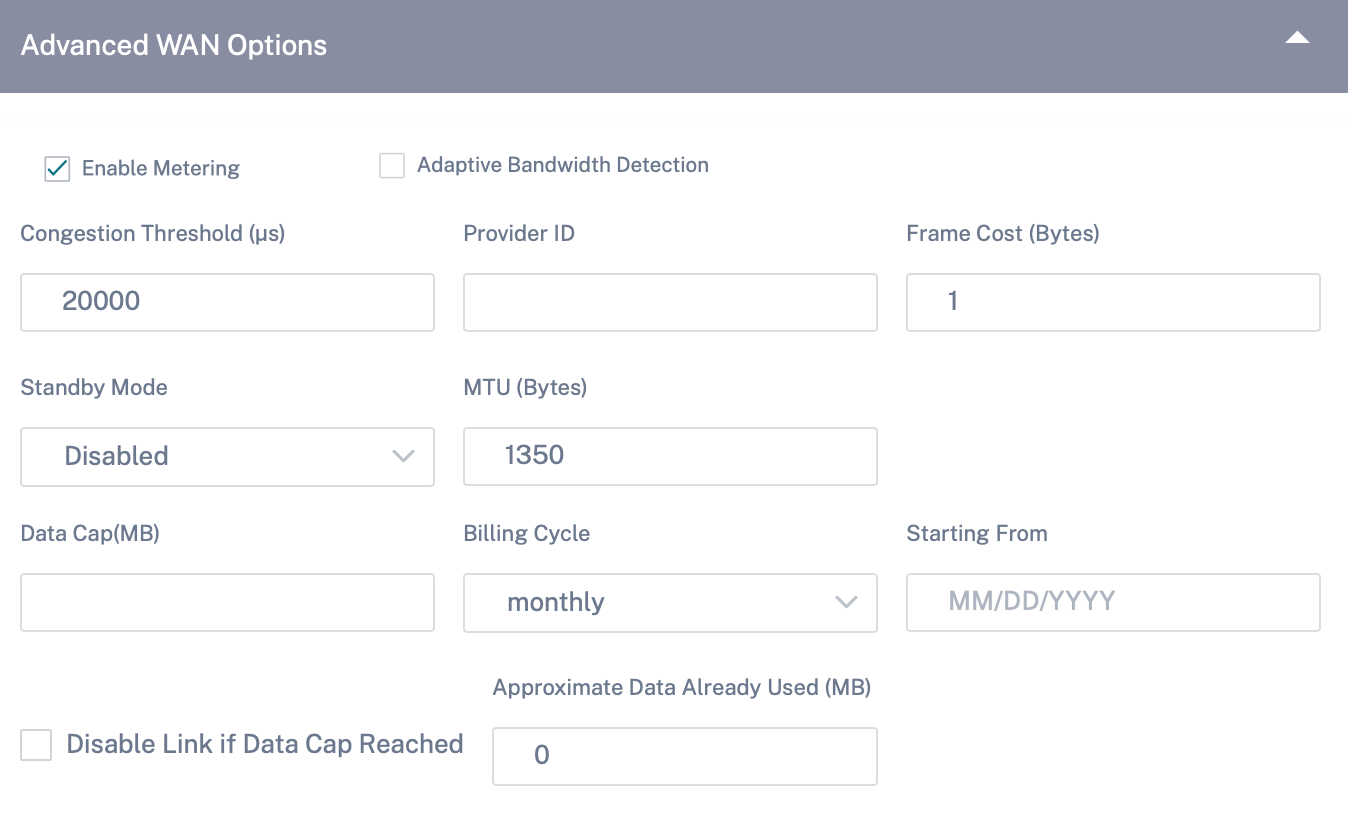 Metered links