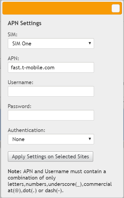 APN settings