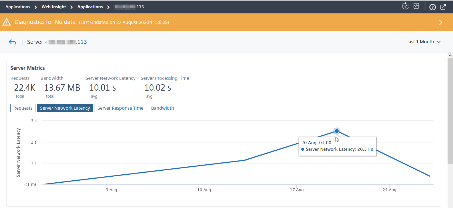 Server network latency