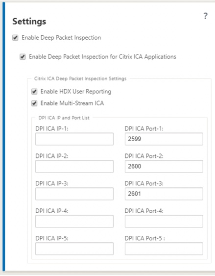 Application settings