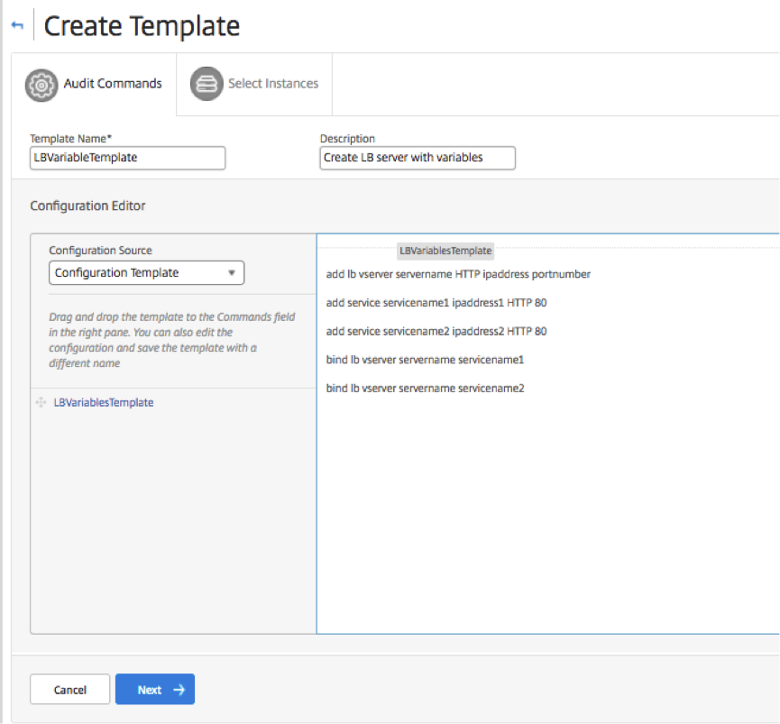 Create audit template