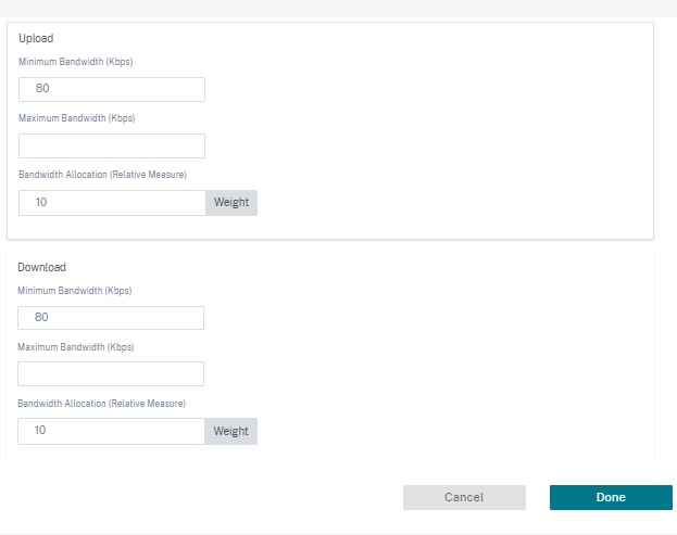 Bandwidth provisioning