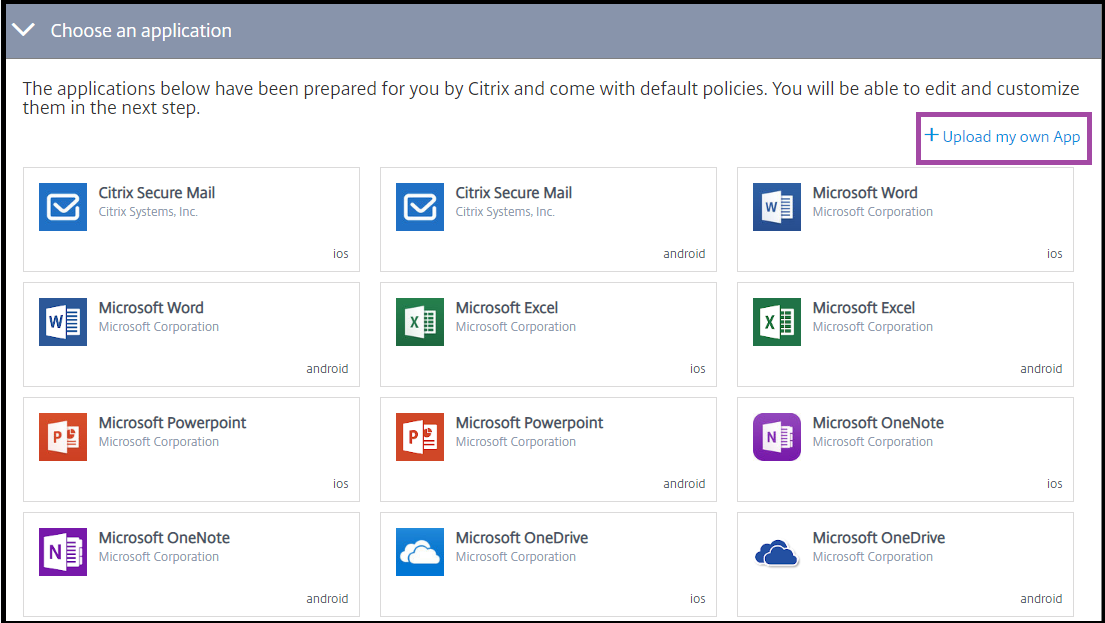 Policies to configure