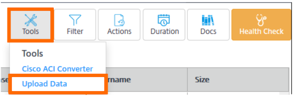 CIS dashboard with Tools menu highlighted