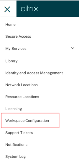 Workspace configuration