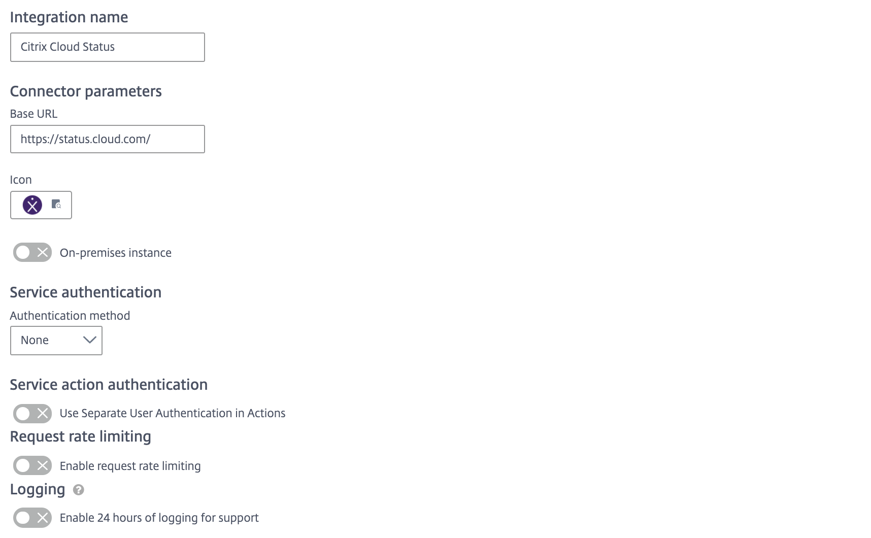 Citrix Cloud Status parameters