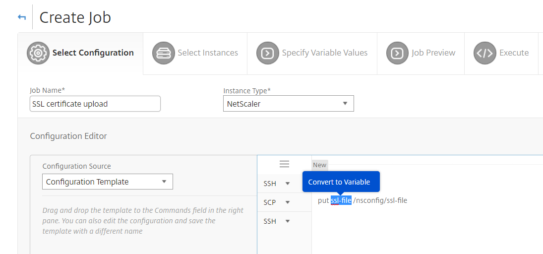 Convert to variable