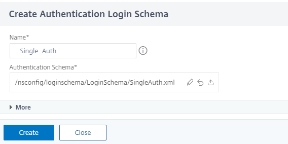 Create a single authentication schema