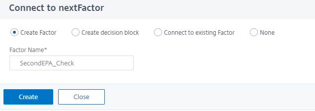 Create next factor for postauth EPA scan