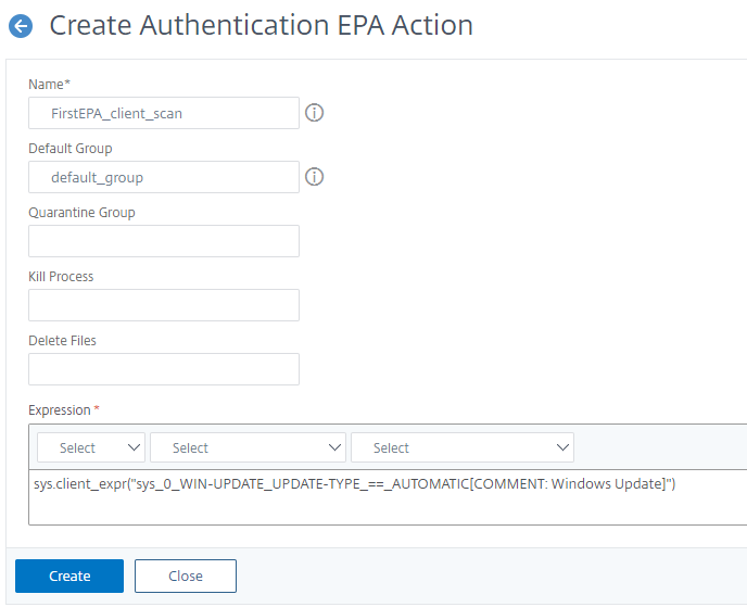 Create first EPA scan