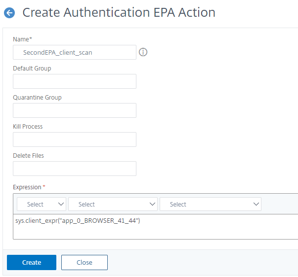 Create second EPA scan