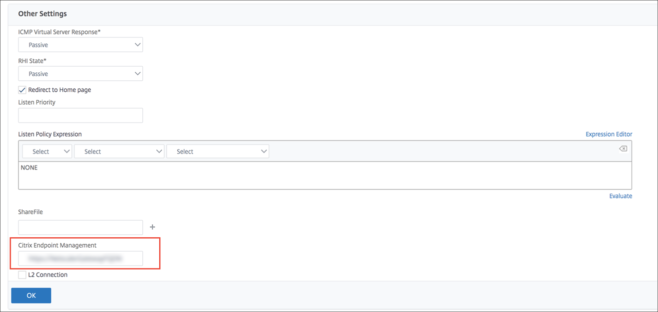 Citrix Gateway screen