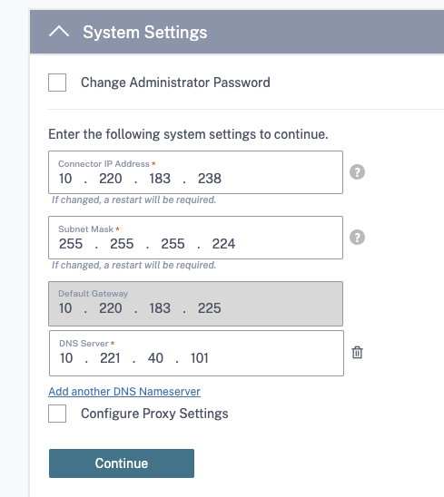 System settings