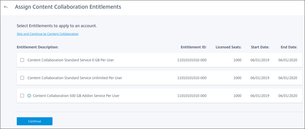 Assign to existing account dialog