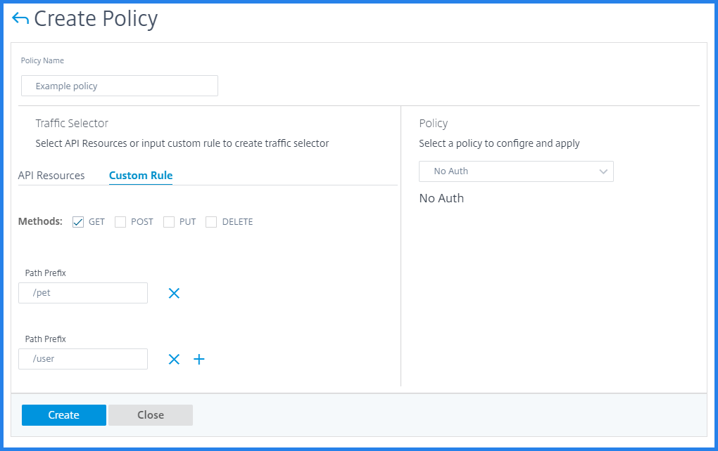 Custom policy rule