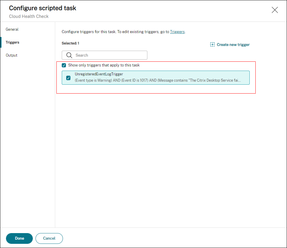 Create scripted task - triggers