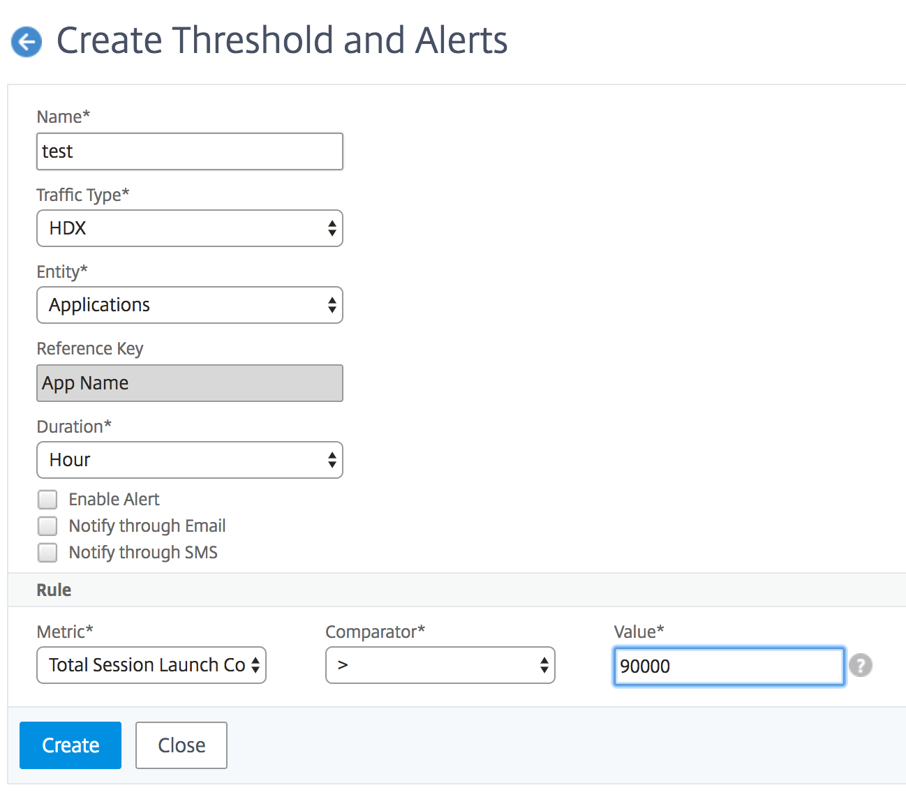 Create analytics thresholds