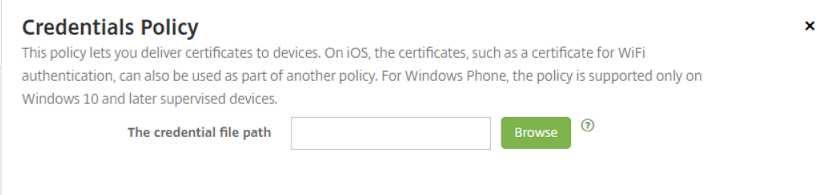 Device Policies configuration screen